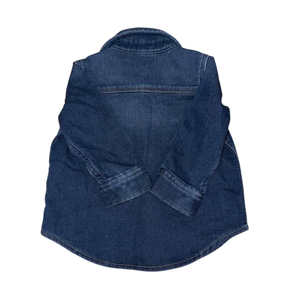 baby GAP Button Down Shirt Denim Blue Size 6-12 Months